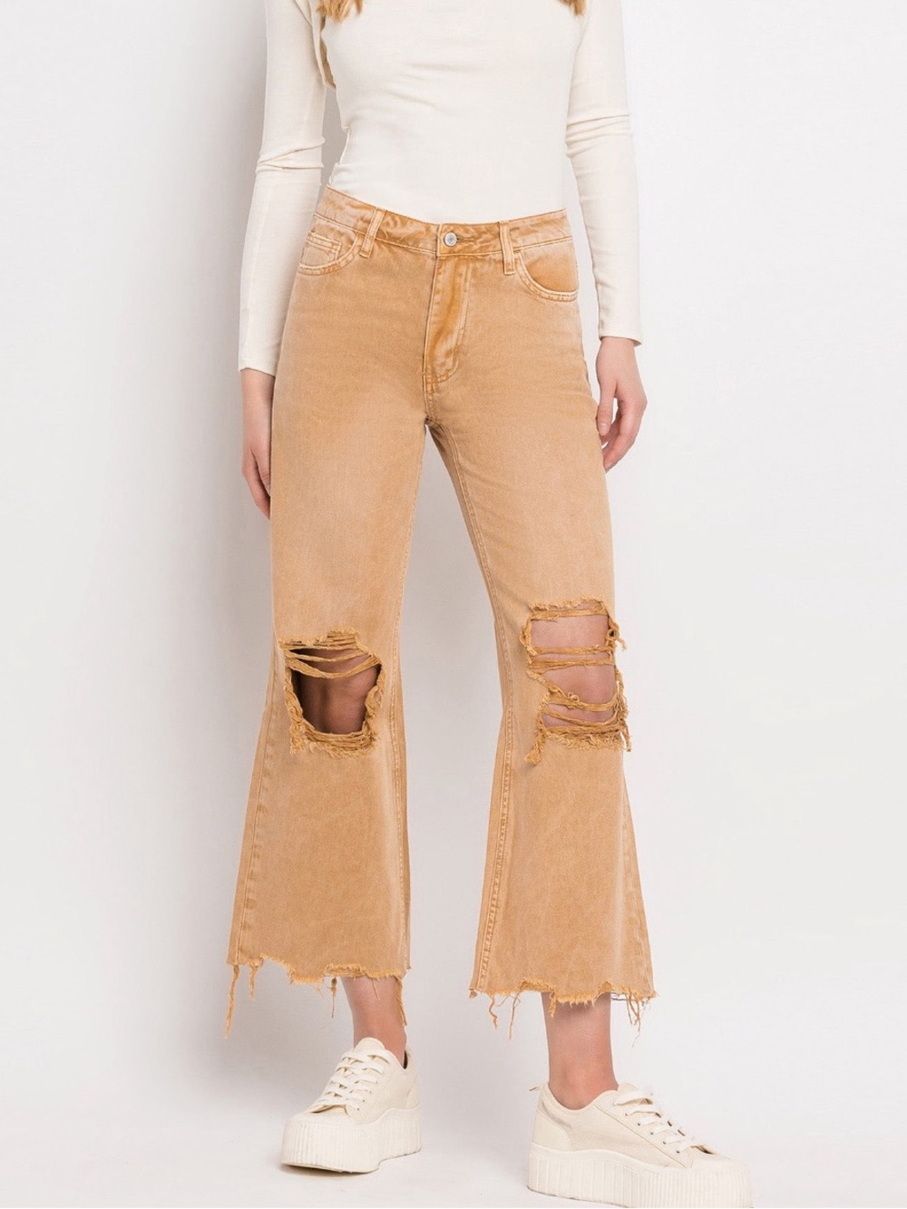 Vervet Kiss Of California - Super High Rise 90's Vintage Crop Flare Jeans